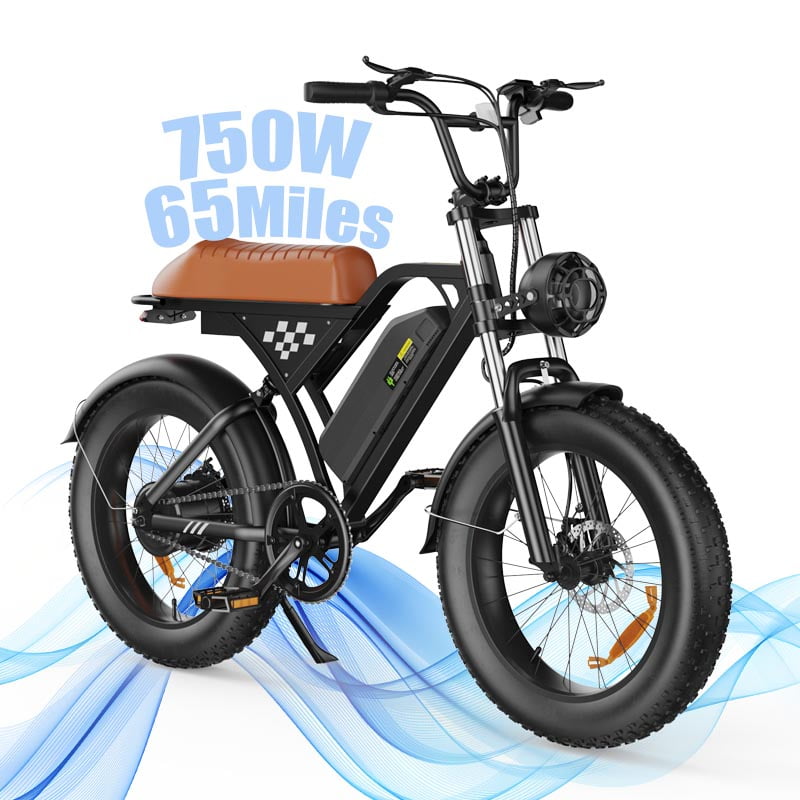 20"x 4.0 Fat Tire Electric Bicycle,1000W Peak Motor E-Bike Adults, 65 Miles Electric Bike with 20mph,Dual Shock Absorber, 7-Speed,, 42V 10.4Ah Removable Battery