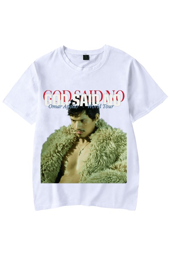 CYDZWSYXGS Omar Apollo God Said No World Tour 2D T-shirt Short-sleeved Women Men Fashion Casual Summer Tee