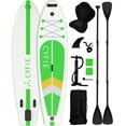 thumbnail image 1 of CYFIE 10.6ft Inflatable Paddle Board for Adult, Premium SUP Stand up Paddle Board with Kayak Seat, SUP Accessories, Pump, 4 Pcs Adjustable Paddles, Backpack, Camera Mount, Leash, Removable Fin, Green, 1 of 11