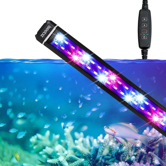 CYFIE Aquarium Light with Timer Control Full Spectrum Fish Tank Light Auto on off Adjustable Length from 18 inches to 24.8 inches