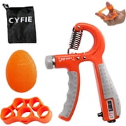 CYFIE Grip Strength Trainer Kit with Adjustable Resistance 10-132 Lbs, Forearm Exerciser, Finger Stretcher, Stress ball, Forearm Strengthener for Workout, Muscle Building and Recovery