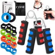 CYFIE Hand Gripper Strength Training Equipment 2-Piece Soft Set Lightweight & Portable, Cotton Handles, Includes 4 Finger Stretchers and 2 Grip Rings,Stress Relief, Unisex