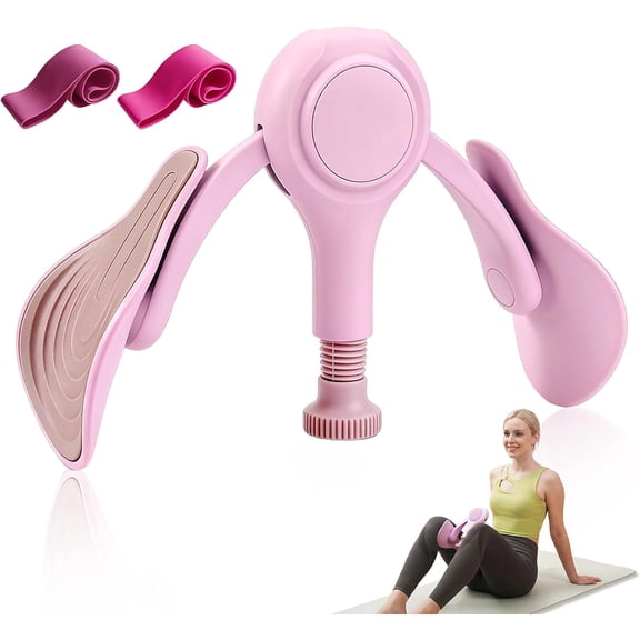 Adjustable Inner Thigh Trainer with 2 Resistance Bands, Portable Home Leg & Hip Muscle Workout Equipment for Daily Body Shaping