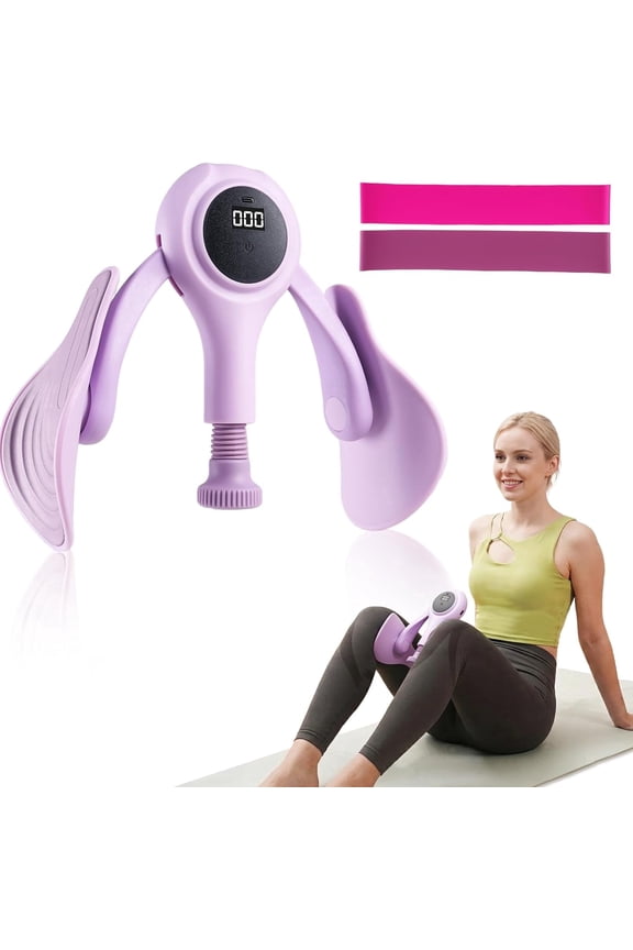 Thigh Hip Trainer, Kegel Excerciser for Inner Thigh & Hip Strengthener 35LB with 50LB Resistance Bands (2 PCS), Pelvic Floor Recovery & Body Toning for Home Gym