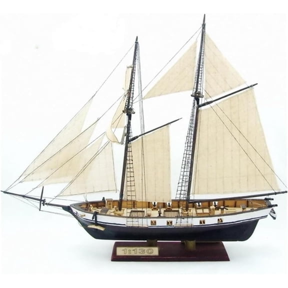 CYFW 1/130 Scale DIY Hobby Wooden Ship Science Equipmen Assembly Model Boat Kits Sailing Boat Kit Ship Craft Laser-Cut Model Kits to Build