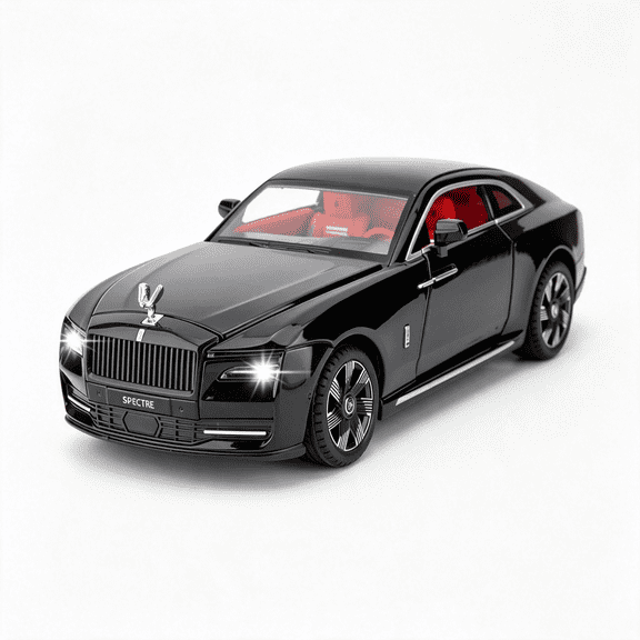 CYFW 1:24 Rolls Royce Spectre Model Car,Diecast Collectible Pull Back Toy Car with Sound and Light for Adults Kids Boys Girls,Gift 1/24 Diecast Cars Black