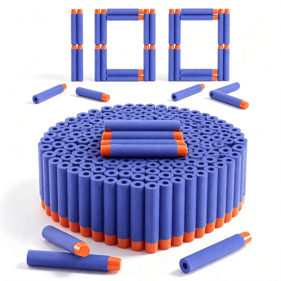 CYFW 100Pcs Refill Darts Ammopcs for Elite Blasters,Compatible with N-Strike Elite,Elite 2.0 and Dinosquad Series,Blue Foam Bullets for Toy Blasters