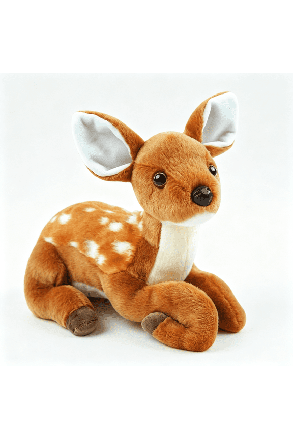 10In Deer Stuffed Animal,Realistic Lying Doe Plush Toy,Soft Brown Deer Plush for Kids,Cuddly Wildlife Decor for Christmas&Birthday Gifts