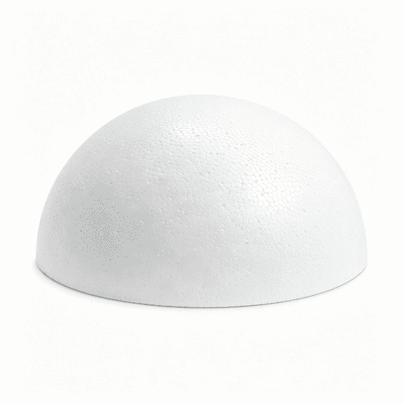 CYFW 12 Foam Half Sphere - Smooth White Polystyrene Hemisphere for Diy Crafts,Floral Arrangements & School Projects - High Density,Pack of 1