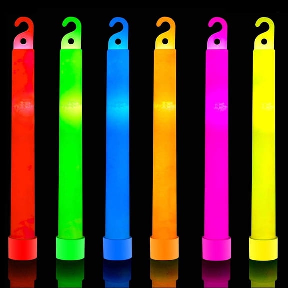 CYFW 12 Pcs Ultra Bright 6" Glow Sticks-Emergency Bright Chem Glow Sticks with 12 Hour Duration-Camping,Hiking Glow Stick Lights-Parties and Activities-Blackout Or Storm Ready Indoor Outdoor