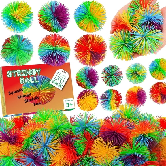 CYFW 14 Pcs Stringy Balls, 2.75 Inch Sensory Fidget Toys