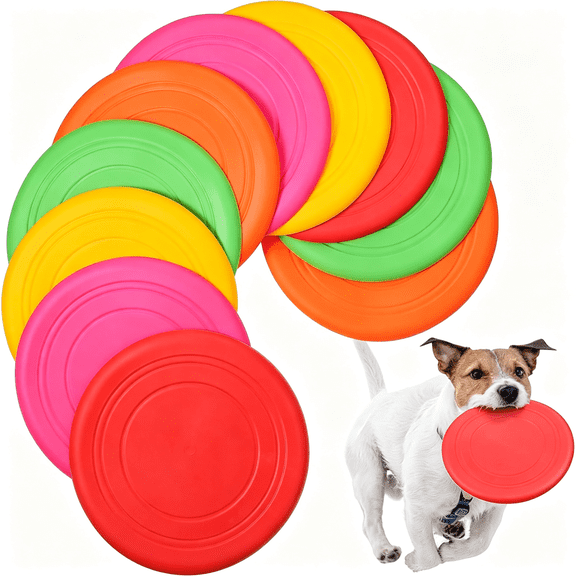 CYFW 15 Pack Dog Flying Disc Silicone Puppy Flyer Toy Soft Dog Floating Saucer Indestructible React Faster Training Interactive Toys for Small Medium Puppy Outdoor Sport,5 Colors