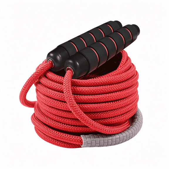 CYFW 16 Ft Long Jump Rope for Kids Adults,Double Dutch Jump Rope,Adjustable Skipping Ropes with High-Strength Nylon Braided Rope Core,360Rotation Not Entangled,Long Enough for 2-4 Jumpers.Red