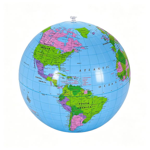 CYFW 16 Inch Inflatable Globe,Blow Up World Globe Beach Ball,Inflatable Earth Beach Ball for Summer Pool Party,Pvc Material Inflatable Beach Ball