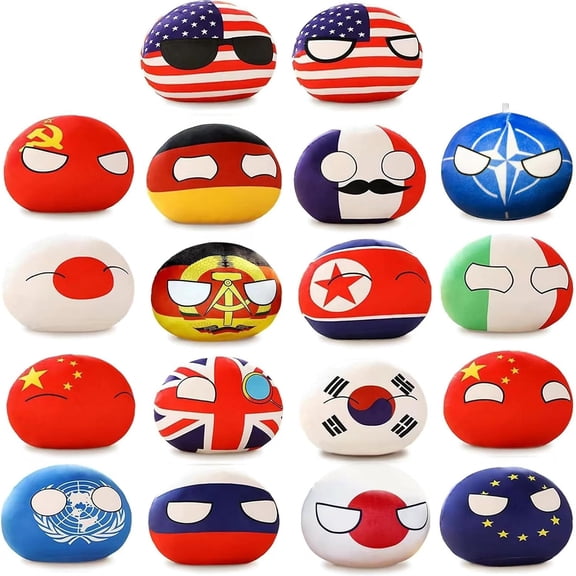 CYFW 18Pcs Countryballs Plushies Country Ball Plushies Stuffed Plush Toy Cotton Material Cute Charms for Birthdays 1 Year Old Girl Birthday Gift4In
