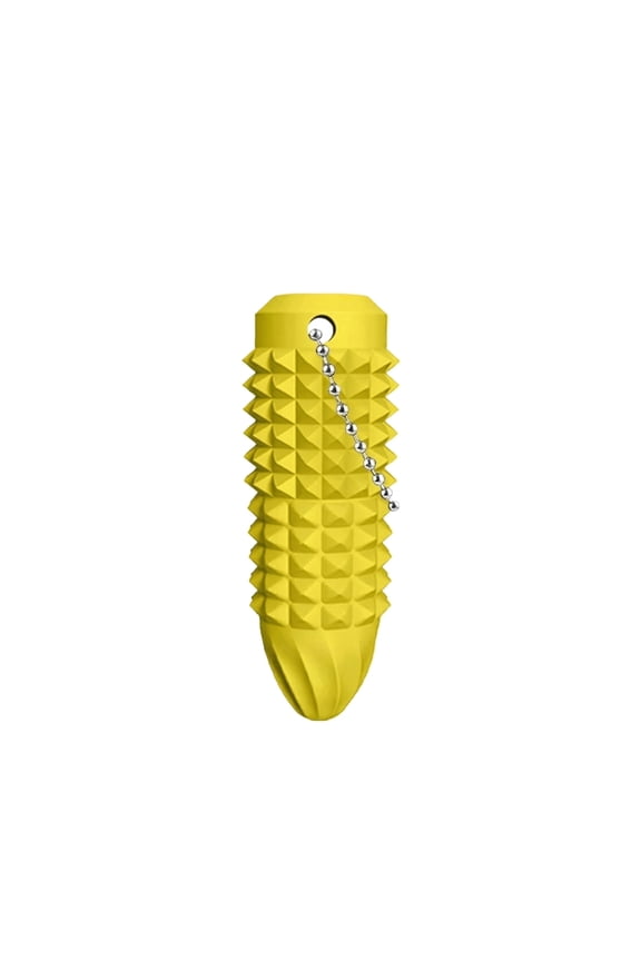 1Pcs Little Pain Fidget,Pocket Mini Fidget Toy for Adults,3D Printed Venting Key Pendant,Spiky Grippie Stim Keychain,Easter Basket Stuffers for Teens(Yellow)