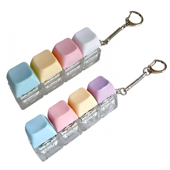 CYFW 2 Pack Keyboard Fidget Toy,Fidget Clicker Keyboard Fidget Keychain,Button Fidget Gifts to Relieve Stress and Pass Time (4-In-1 D)