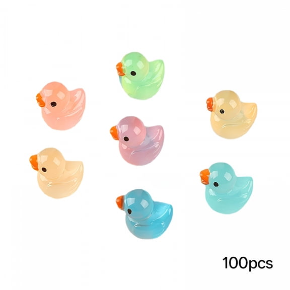 CYFW 2026 New 100 Mini Duck Rubber Ducks-Miniature Glow in the Dark Resin Figures for Party Favors,Bath Toys,Poolside Decor,Themed Events,Baby Showers,Gift Baskets,Home Decorations.