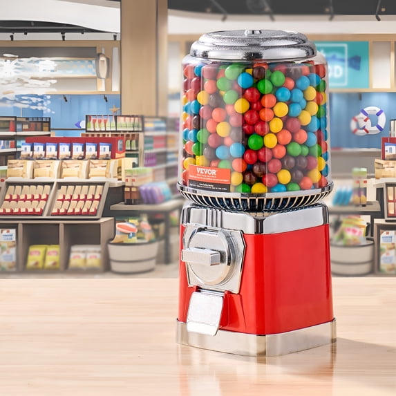 CYFW 2026 New 16"H Gumball Machine Vending Coin Bank Vintage Candy Dispenser Pc Red, for Kids, Home Decor, Office, Party Favors, Gift Ideas, Nostalgic Decoration.