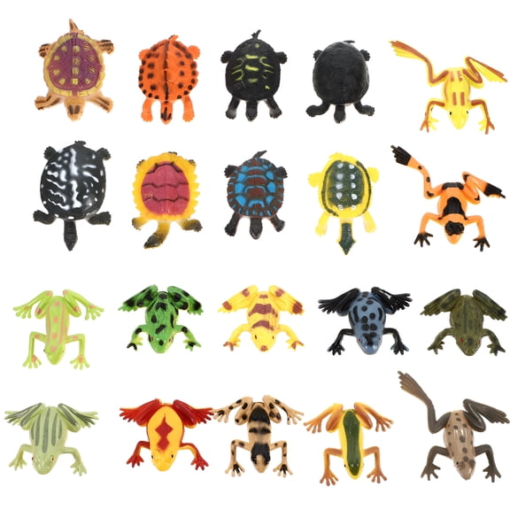 CYFW 2026 New 20Pcs Frogs Turtles Realistic Funny Animal Figurines Educational Toy for Kids for Preschool,Home,Classroom,Outdoor Play