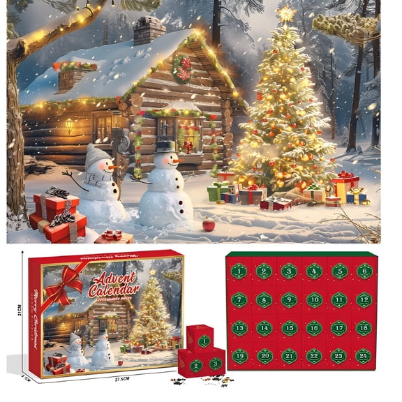 CYFW 2026 New Advent Calendarchristmas Jigsaw Puzzles,Christmas Jigsaw Puzzle Santa Village 1008 Pieces 24 Days Christmas Countdown Calendar Puzzle,Christmas Gifts for Kids Teens Adults