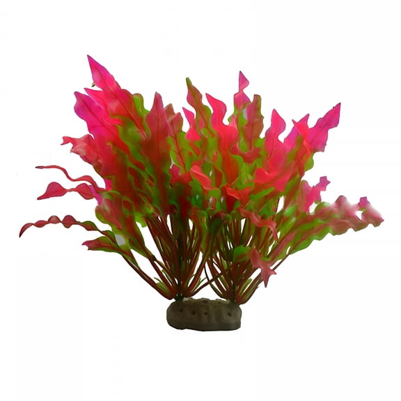 CYFW 2026 New Aquarium Plants Plastic Fish Tank Plants Decoration Large Realistic Water Plants for Betta, Goldfish and Other Fishes, 9.5" Tall Fake Plants for Aquarium Decor, Red