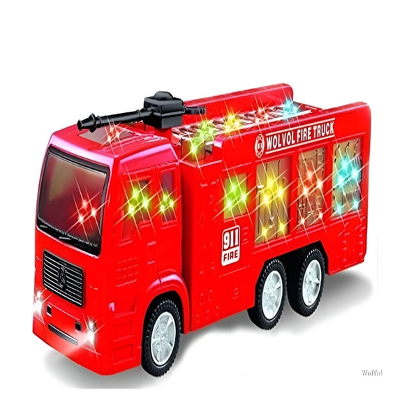 CYFW 2026 New Electric Fire Truck Car Toy with 4D Lights and Sounds,Realistic Firetruck Toys for Toddlers Kids Boys Girls,Bump and Go Car Toy for Imaginative Play