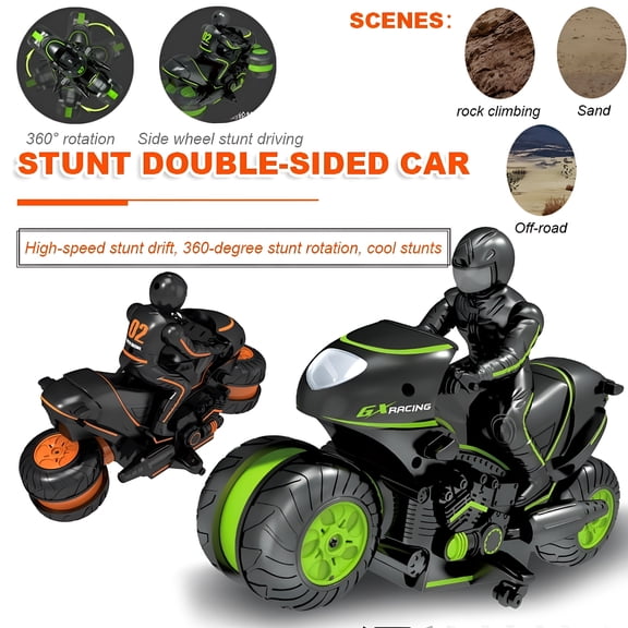 CYFW 2026 New Rc Motorcycle Remote Control Motorcycles,360 Spinning Action Rotating Drift Stunt Motorbike 2Wd High Speed Rc Motorbikes 2.4Ghz Radio Control Racing Motorcycle