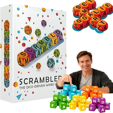CYFW 2026 New Scrambled Dice Word Game – Fast-Paced Brain Exercise&Spelling Challenge | 12 Dice,3-Minute Rounds | Fun Party&Family Game for Adults,Get A Surprise Every Day