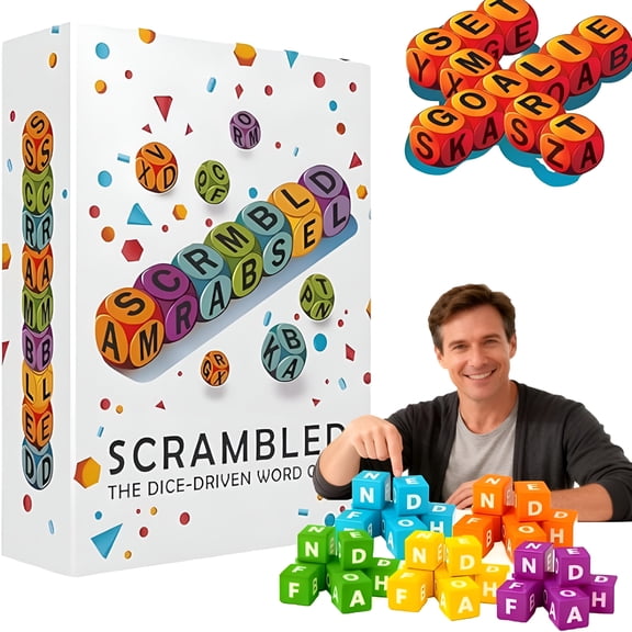 CYFW 2026 New Scrambled Dice Word Game Fast-Paced Brain Exercise&Spelling Challenge | 12 Dice,3-Minute Rounds | Fun Party&Family Game for Adults,Get A Surprise Every Day