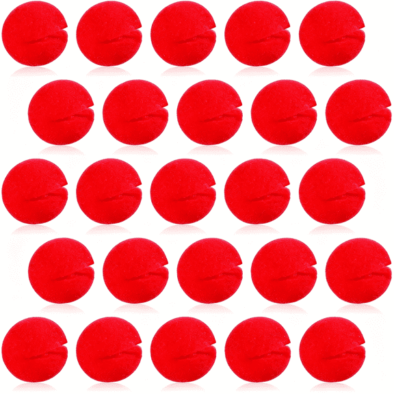 CYFW 25 Pcs Red Clown Nose, 1.97 Inch Cosplay Clown Nose Soft Red Adult Clowns Noses for Men Women Family Fun Sports Watch Halloween Christmas Comic Costume Party Clowns Accessories