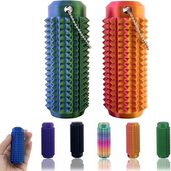 CYFW 2PCS Little Ouchies Fidget, Portable Stim Tool, Pocket Mini Fidget Toy Pain Stim Fidget, 3D Printed Venting Key Pendant, Spiky Grippie Stim Keychain for Anxiety Relief Valentines Day Gift
