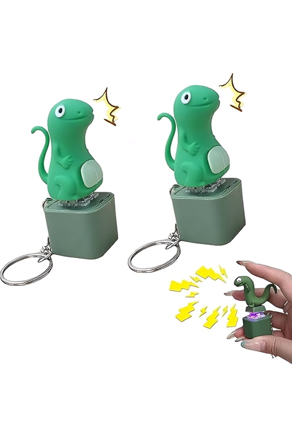 2PCS Lizard Keychain Sound,New Adults Keyboard Clicker Lizards Fidget Toys,Fun Rechargeable Keychain with Colorful Lights,Portable Stress Reliever for Anxiety & Sensory Fun (Lizard)