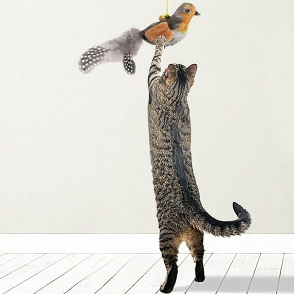 CYFW 2Pcs Cat Toys Chirping Tit with Silvervine,Suitable for Cat Wand Toys,Simulation Bird Design,Interactive Toys for Indoor Kitty Kitten Exercise