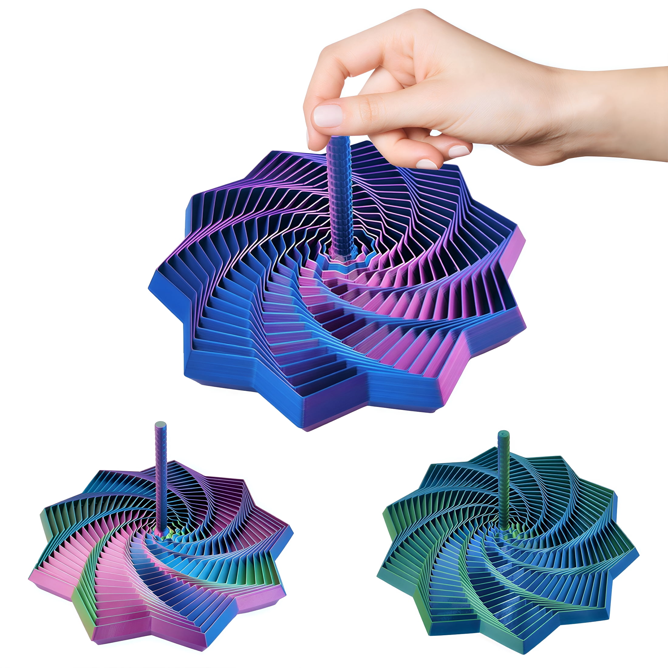 CYFW 2Pcs Sensory Fidget ToysDecagram Star 3D Printed FidgetsSensory ...
