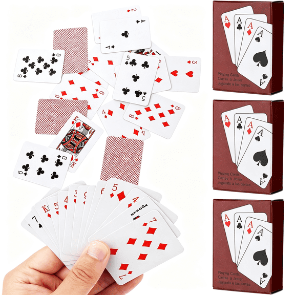 CYFW 3 Decks Mini Playing Cards,Party Spoof Fun Smal Playing Cards,Miniature Poker Cards,Mini Poker Game for Adults,Party Favor,Tiny Deck of Novelty Party Gift for Christmas,Halloween,New Year