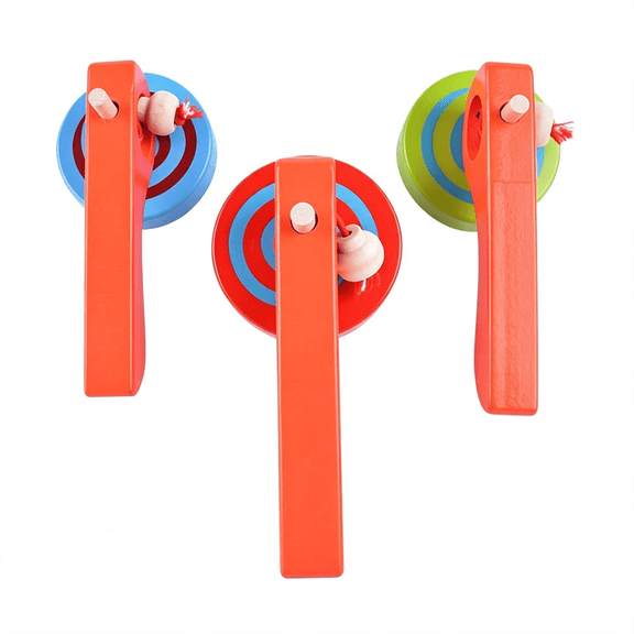 CYFW 3-Pack Gyroscope Toy with Handle and Pull String Wire Kids Toddler Toy for Indoor and Outdoor Play Portable Spinning Tops for Parent-Child Fun and Coordination