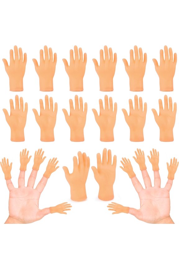 30 Pcs Tiny Finger Hands Mini Fingers Funny Hand Puppets, Miniature Small Hands for Finger Puppets Show, Gag Performance, Cute Little Hand Finger for Party Favors
