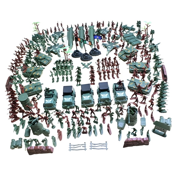 CYFW 307 Pieces Army Men Playset 4cm Soldier Action Figures with Tanks Planes Flags More Accessories army men action figures