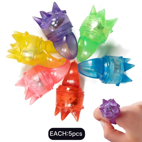 CYFW 30Pcs LED Finger Lights,Soft TPR Crown Finger Flashlight,RGB Light Up Toys for Parties,Concerts & Bars