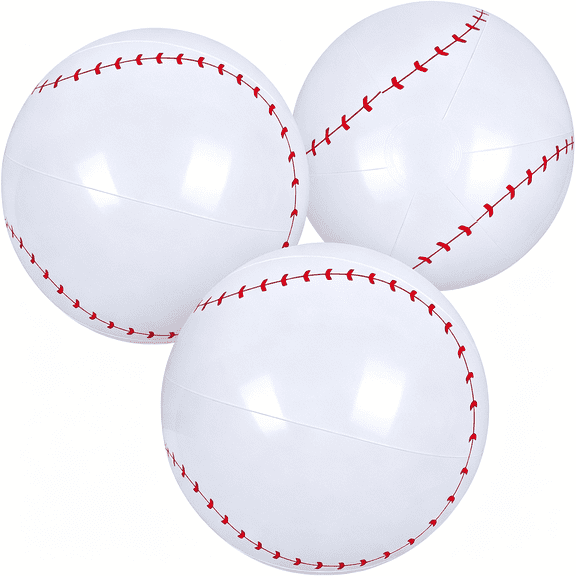 CYFW 3Pack Inflatable Baseball,12Inch Beach Balls for Party Favors Summer Swimming Pool Game