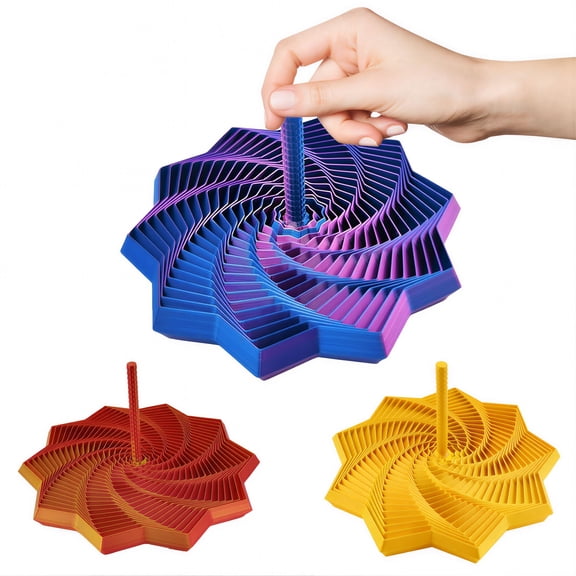 CYFW 3Pcs Sensory Fidget Star Gold,3D Printed Fidgets Spiral Tower,Crisp Sound Sensory Items for Stress Relief,Holiday Decor and Birthday and Holiday Gift Ideas