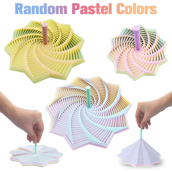 CYFW 3Pcs Sensory Fidget Star Gold,3D Printed Fidgets Spiral Tower,Crisp Sound Tactile Sensory Fidget Toys for Anxiety Relief,Birthday and Holiday Gift