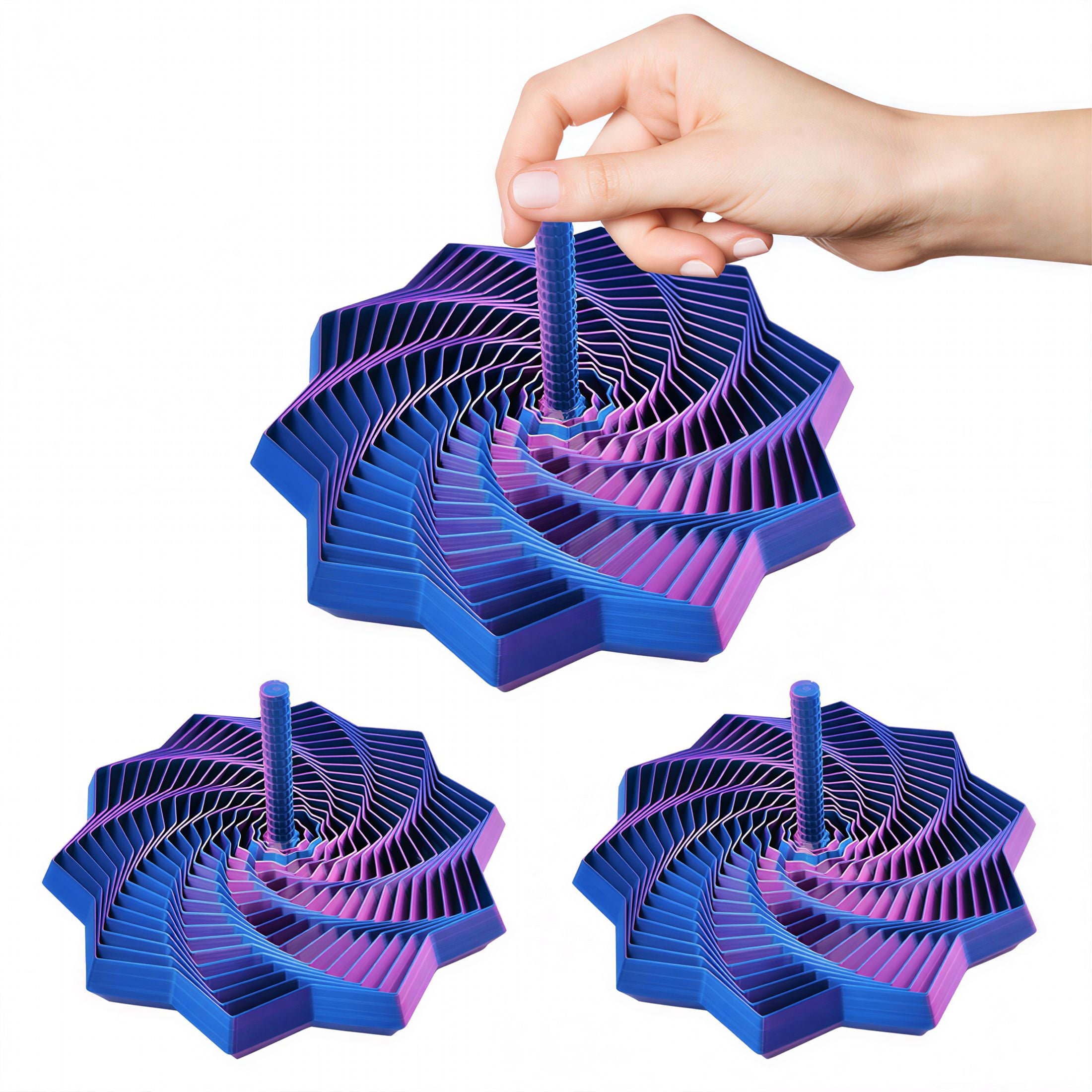 CYFW 3Pcs Sensory Fidget Star Laser Blue-Green Birthday and Holiday ...
