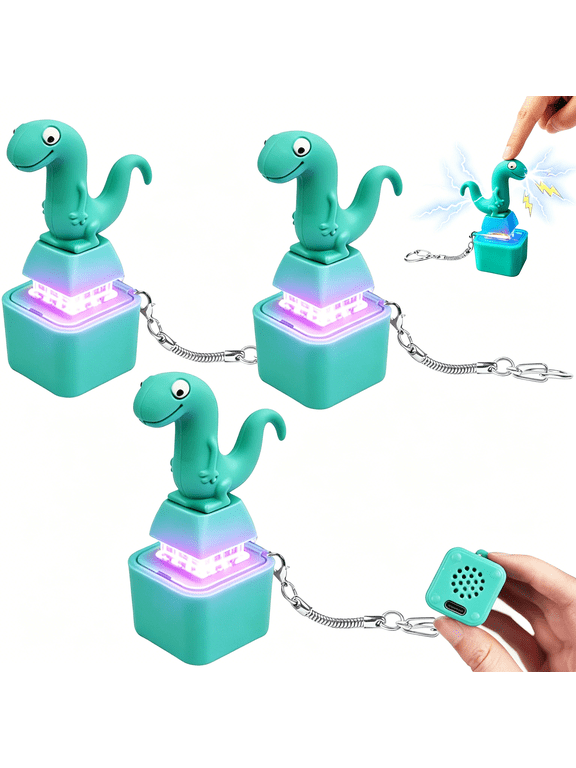 3Pcs Usb-C Rechargeable Lizard Button Fidget Toy,Keychain Sound Toy with Colorful Light & Real Keyboard Click,Anxiety Relief Sensory Toy for Adults & Kids,Portable Gift Set