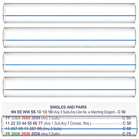 CYFW 4 Pack Mahjong Line Magnifying Reader, Mahjong Line Finder | Acrylic Thickened Rules Reader for Strategy, Parties, Competitions, Gift for Beginners Players