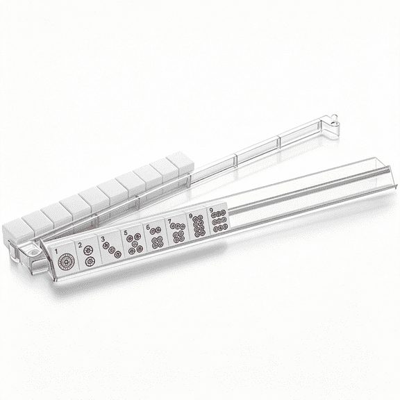 CYFW 4PCS Mahjong Racks with Pushers,Clear Acrylic American Majiang Tile Racks,Imports Modern Mahjong Racks with Built-in Pushers