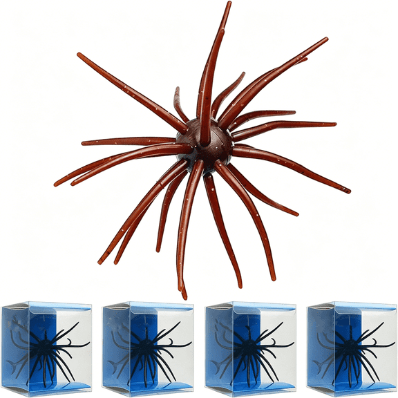 CYFW 4Pcs Floating Sea Urchin Soft Lure | Tentacle Creature Lure, 4.33" & 3.54" TPR Finesse Baits, 5 Colors, Ideal for Bass Fishing with Drop Shot, Wacky Rig, Neko Rig