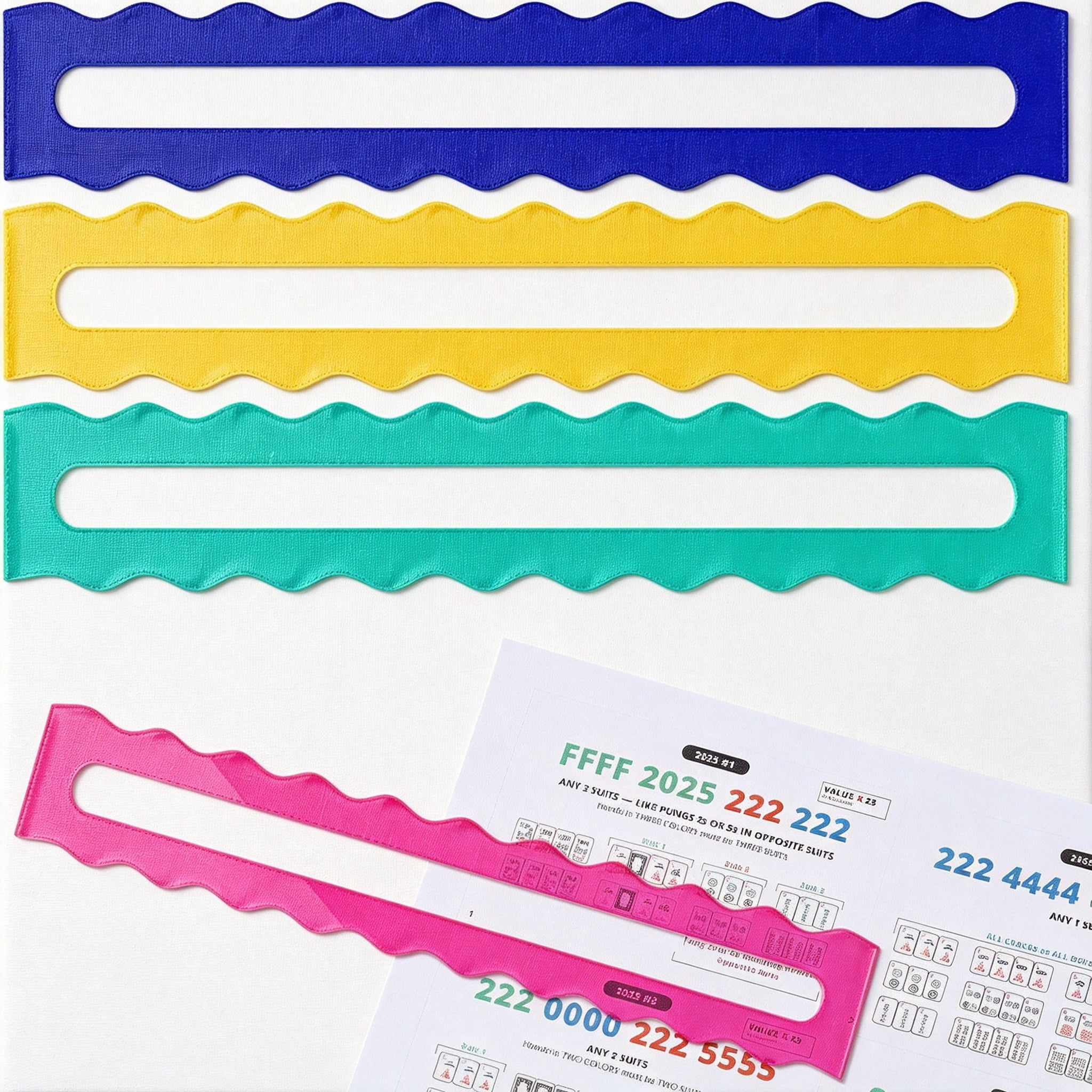 CYFW 4Pcs Mahjong Line Finder Acrylic Scalloped,Solid,Colorful,Rules ...