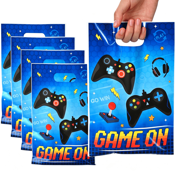 CYFW 50 Pcs Video Game Party Favor Bags, Game on Plastic Treat Bags for Candy & Small Gifts, Gaming Gift Bags Candy Bags, Birthday Themed Party Supplies for Boys